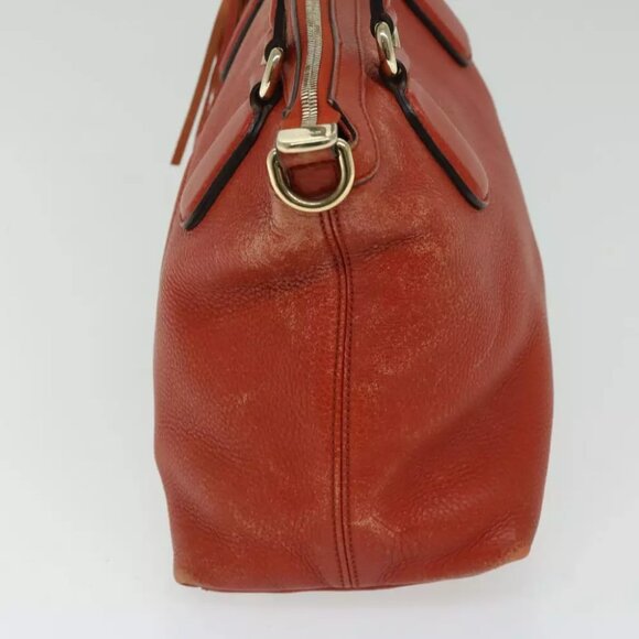 GUCCI Soho Hand Bag Leather 2way Orange - Picture 4 of 7